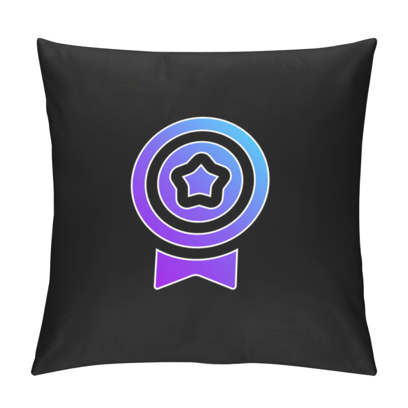 Personality  Badge Blue Gradient Vector Icon Pillow Covers