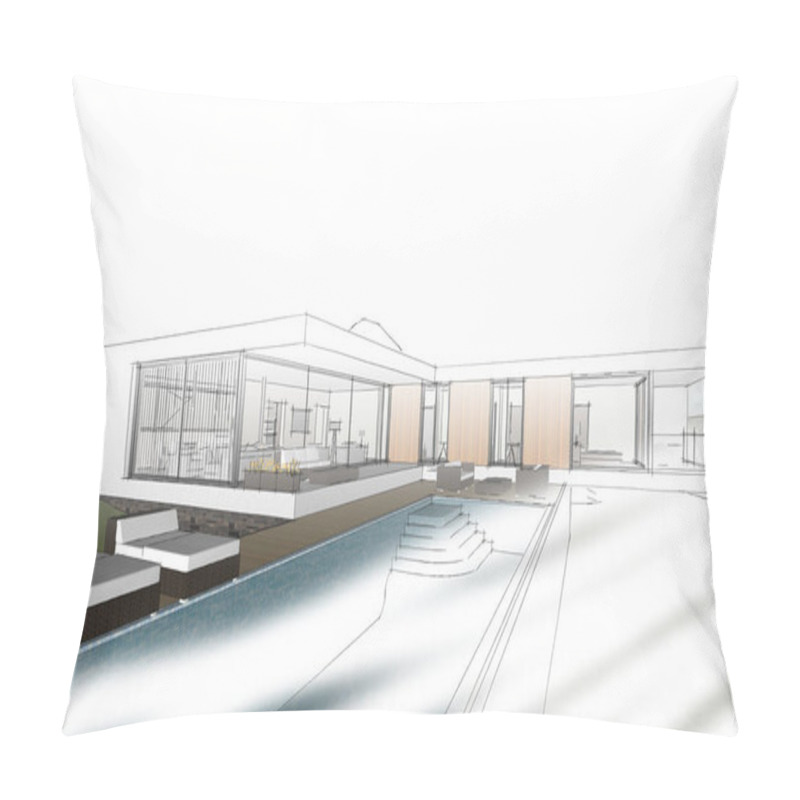 Personality  Abstract Architectural Wallpaper Design, Digital Concept Background Pillow Covers