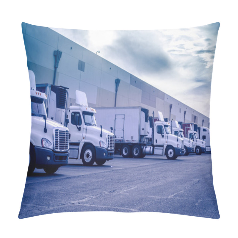 Personality  Trucks Loading Unloading At Warehouse Pillow Covers