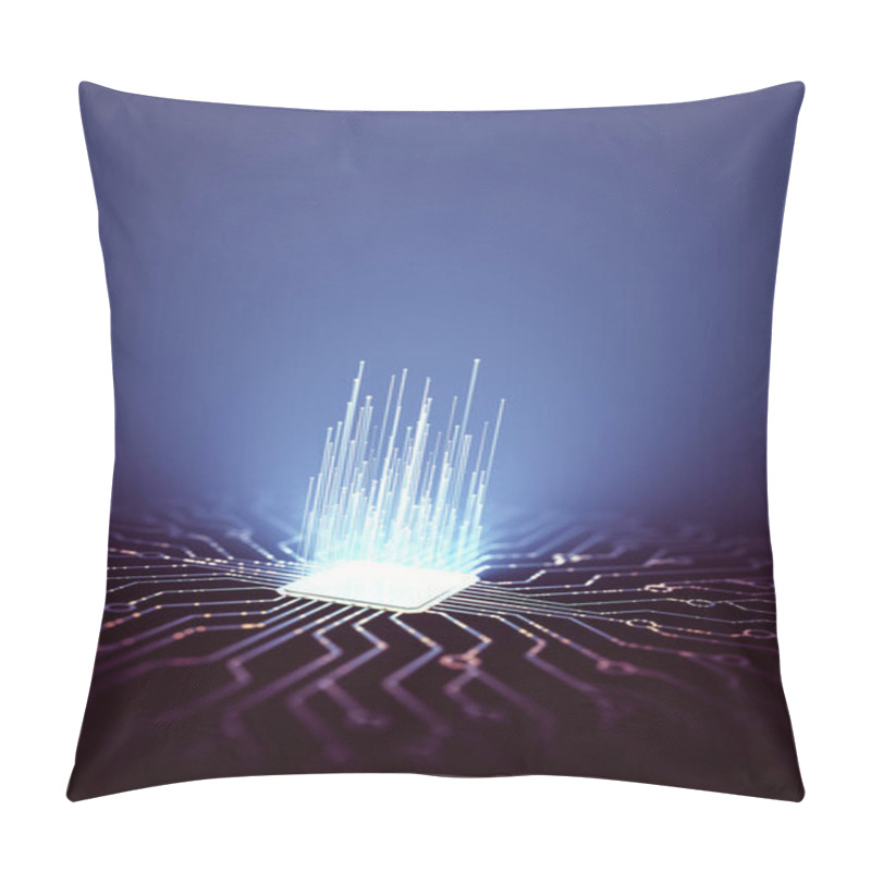 Personality  Artificial Intelligence. Microchip Connections, Electric Pulses And Binary Codes. Pillow Covers