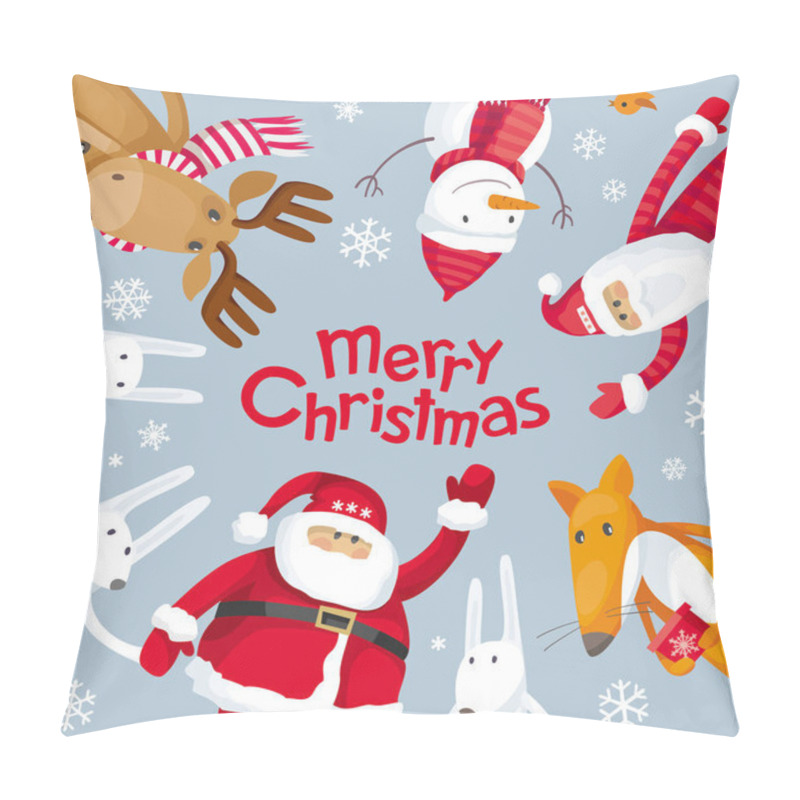 Personality  Merry Christmas Square Composition Pillow Covers