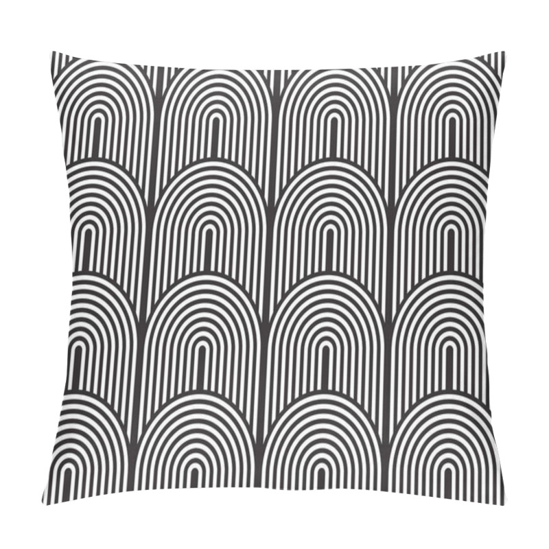 Personality  Vector Seamless Pattern. Modern Stylish Texture. Geometric Striped Ornament. Monochrome Linear Weaving. Pillow Covers