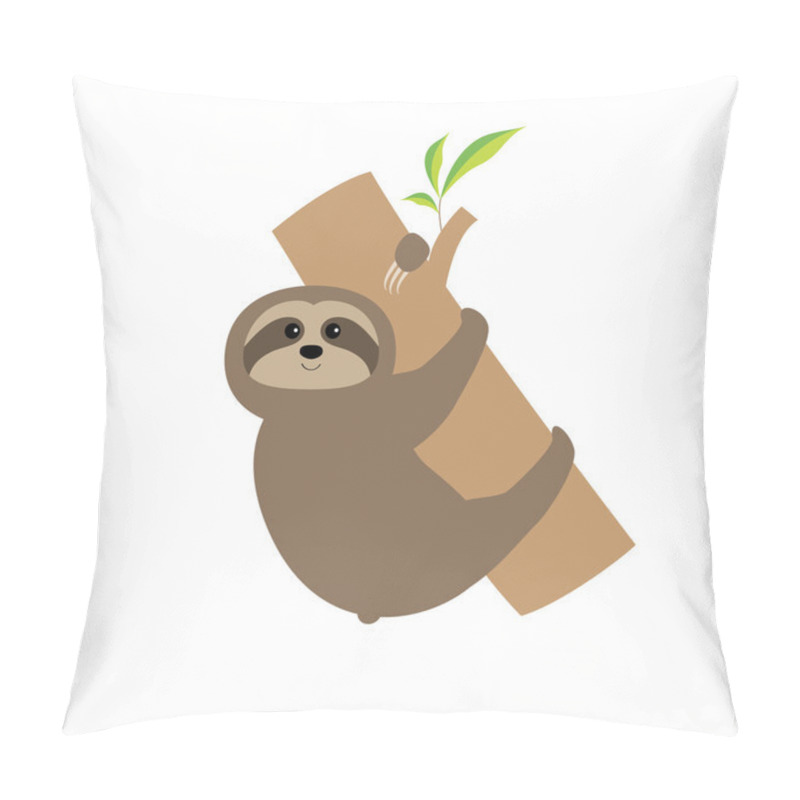 Personality  Sloth Hugs Tree Branch Pillow Covers