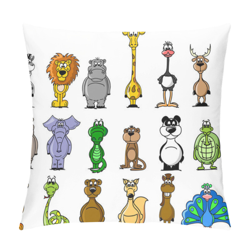 Personality  Big Set Of Various Cartoon Animals And Birds Pillow Covers