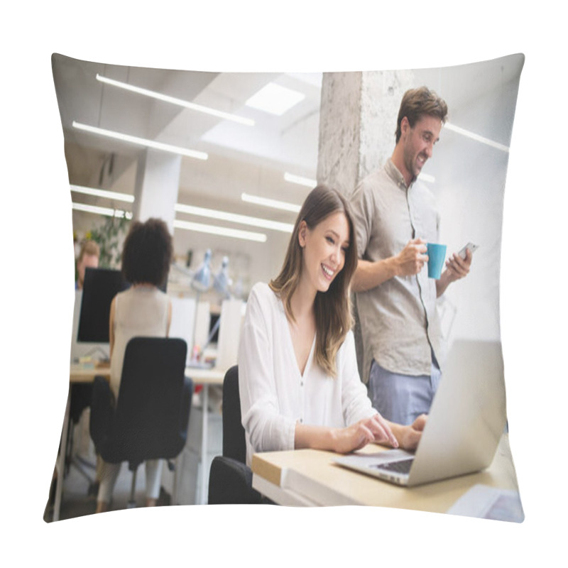 Personality  Programmers Working In A Software Developing Company Office Pillow Covers