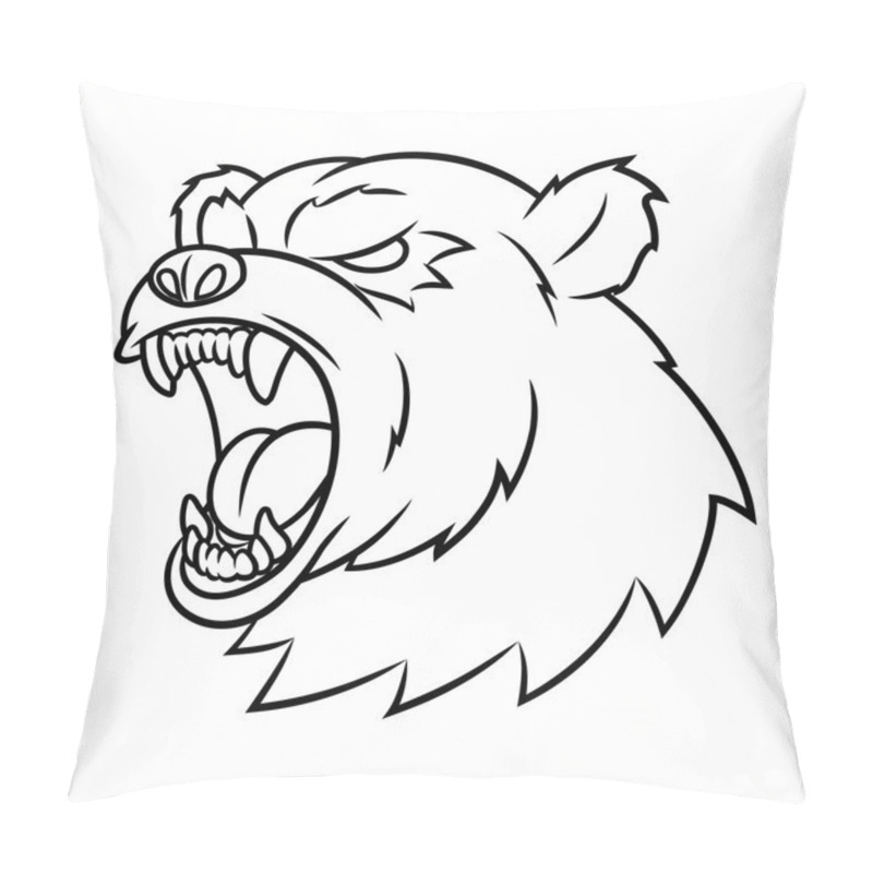 Personality  Angry Bear Head Pillow Covers