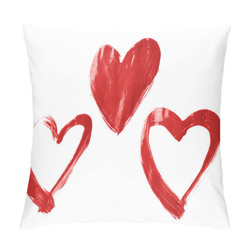 Personality  Hearts Drawn With The Oil Paint Pillow Covers