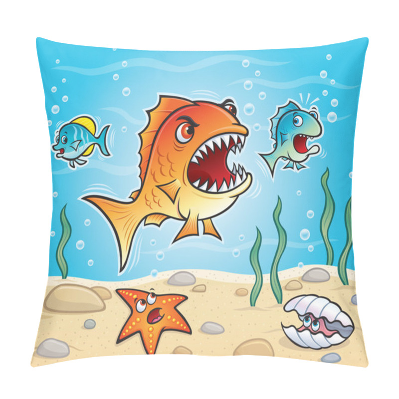 Personality  Big Fish About To Chomp A Little Fish Pillow Covers