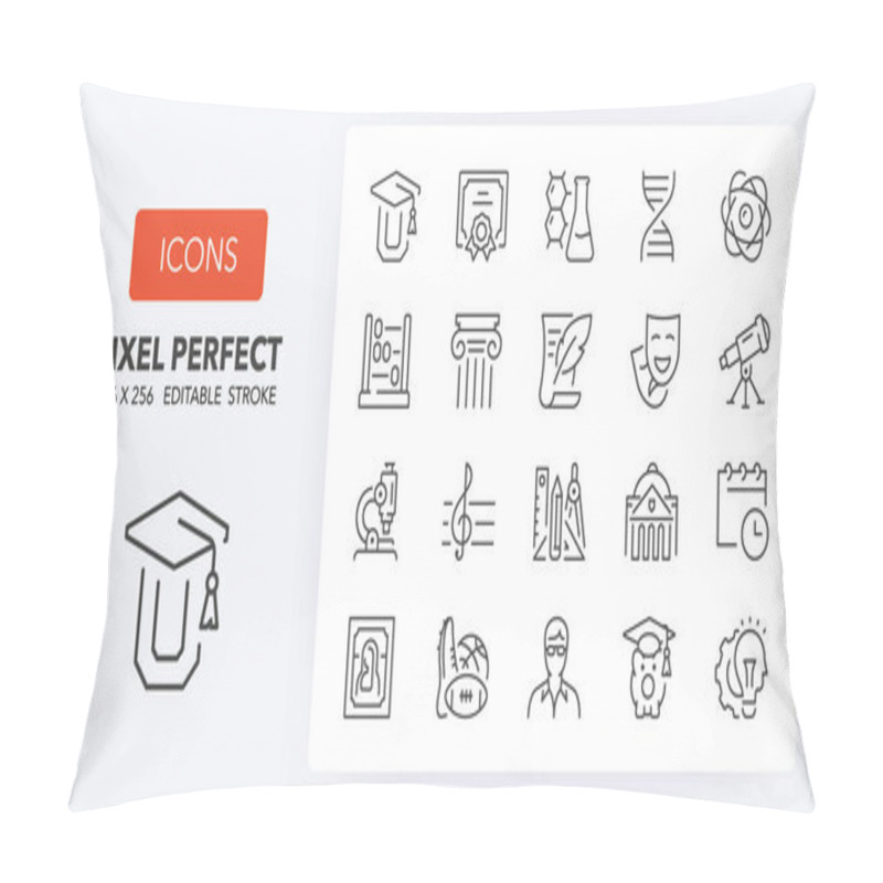 Personality  Education 2 Line Icons 256 X 256 Pillow Covers