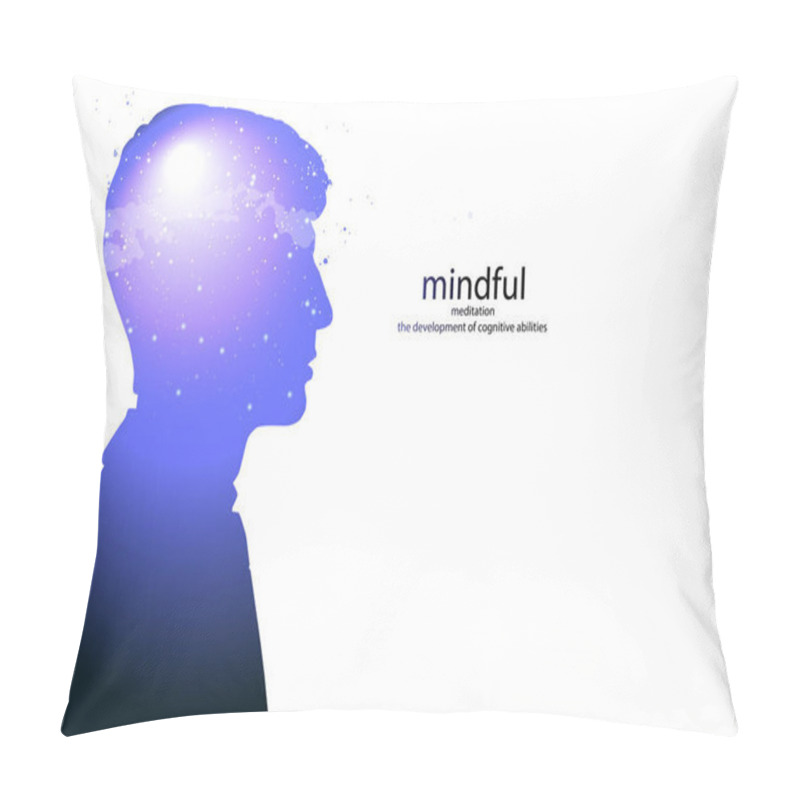 Personality  Profile Of A Young Man With Mental Activity Brain And Consciousness, With The Cosmos As A Brain. Pillow Covers