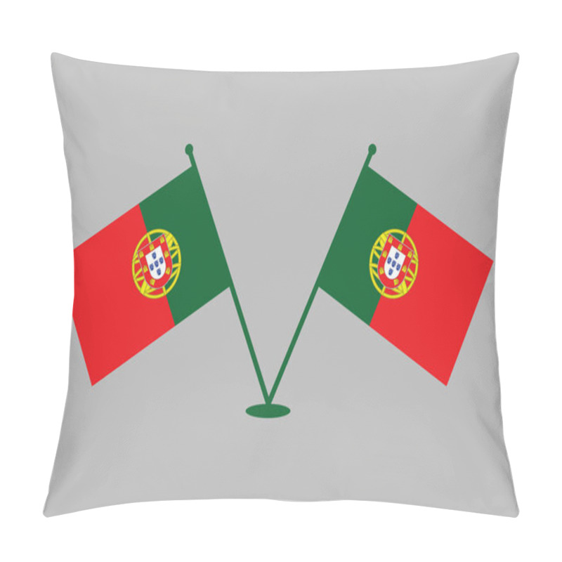 Personality  Portugal Flag, The Flag Of Portugal, Flag Of Portugal National Country Symbol Illustration Vector, Rectangle Portugal Flag Illustration, Flat Vector Illustration Pillow Covers