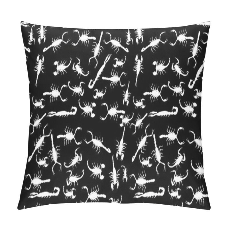 Personality  White Scorpions Seamless Background Pillow Covers