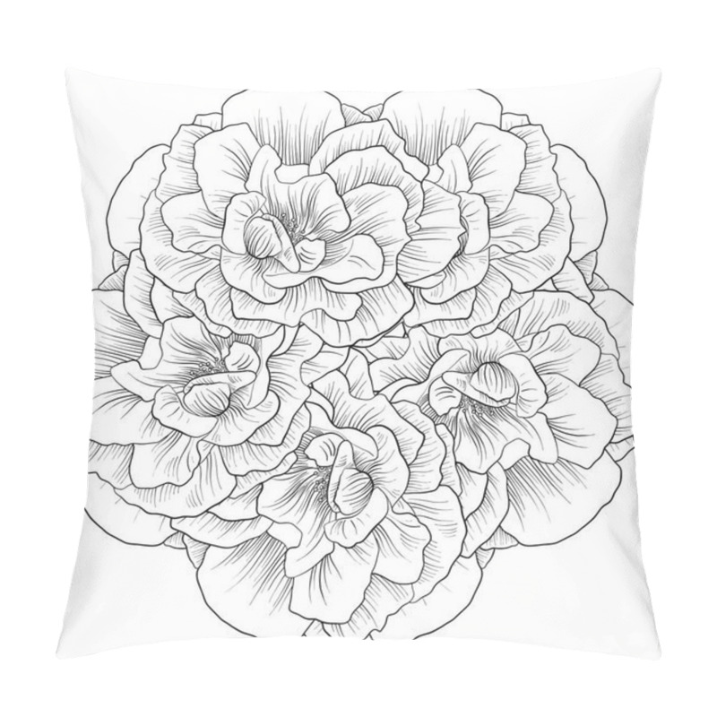 Personality  Vector Drawing Flower Of Lily Pillow Covers