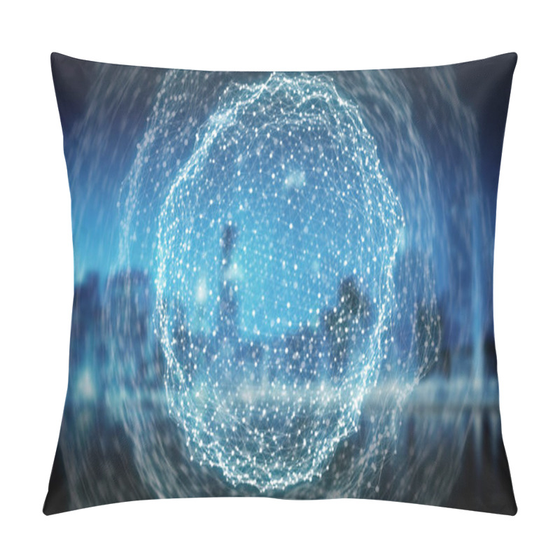 Personality  Connections System Sphere And Datas Exchanges 3D Rendering Pillow Covers