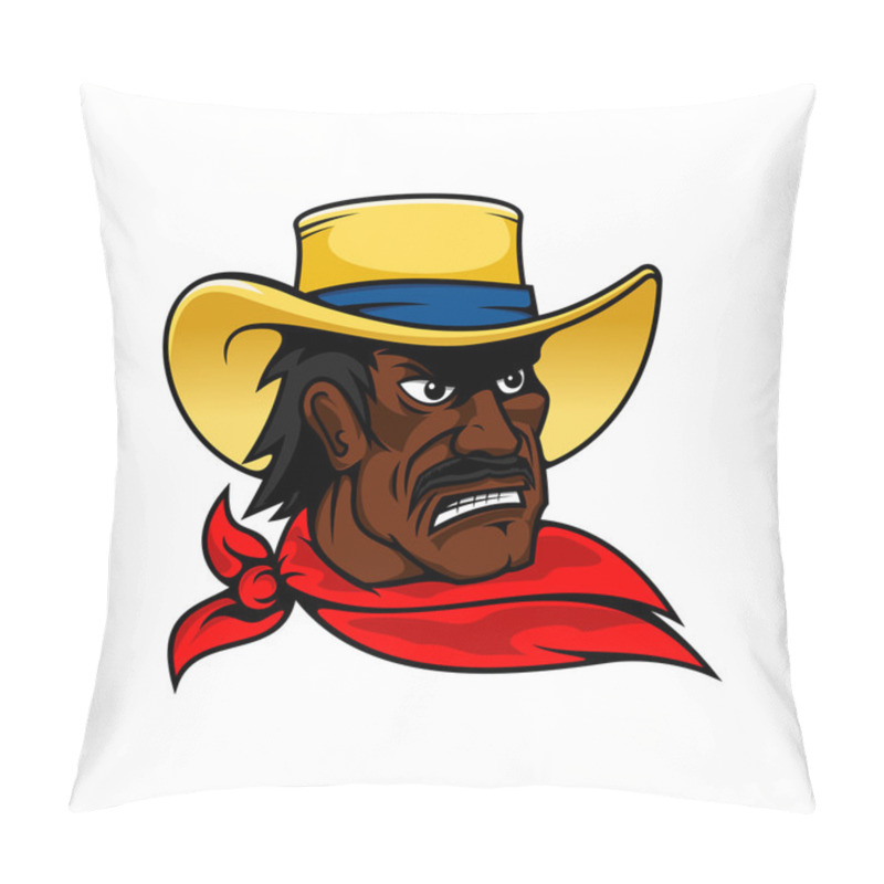 Personality  African American Cartoon Cowboy Man In Hat Pillow Covers