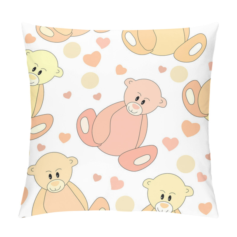 Personality  Seamless Pattern With Teddy Bears Pillow Covers