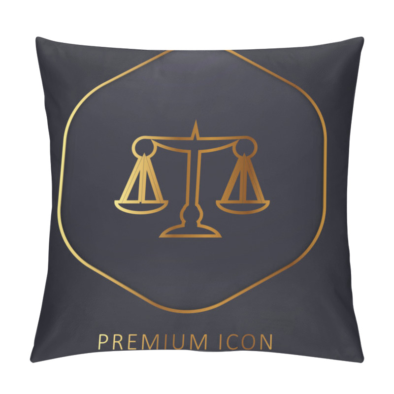 Personality  Balance Golden Line Premium Logo Or Icon Pillow Covers