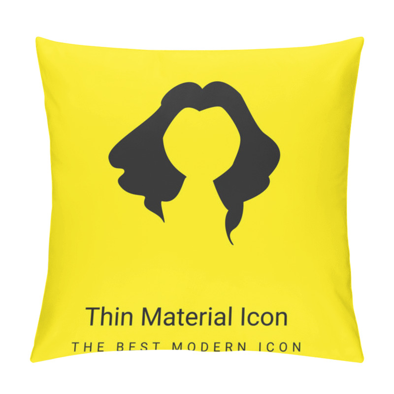 Personality  Black Long Female Hair Shape Minimal Bright Yellow Material Icon Pillow Covers