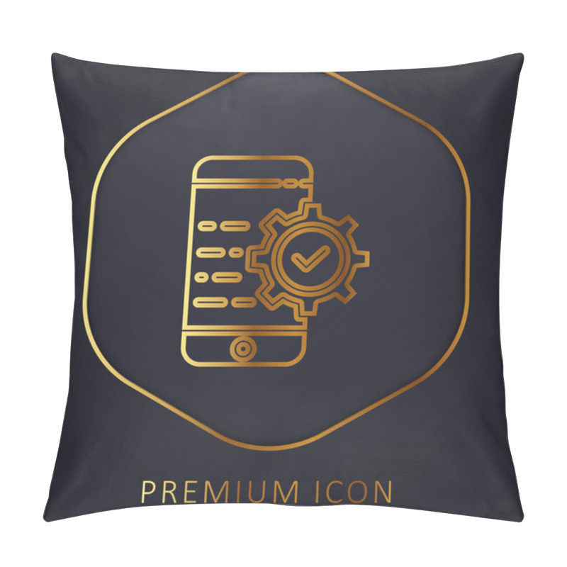 Personality  Application Golden Line Premium Logo Or Icon Pillow Covers