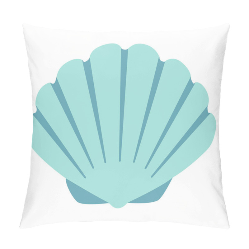 Personality  Hand Drawn Scallop Seashell. Cartoon Style Flat Illustration Seashell Isolated On White Background. Vector Illustration Pillow Covers