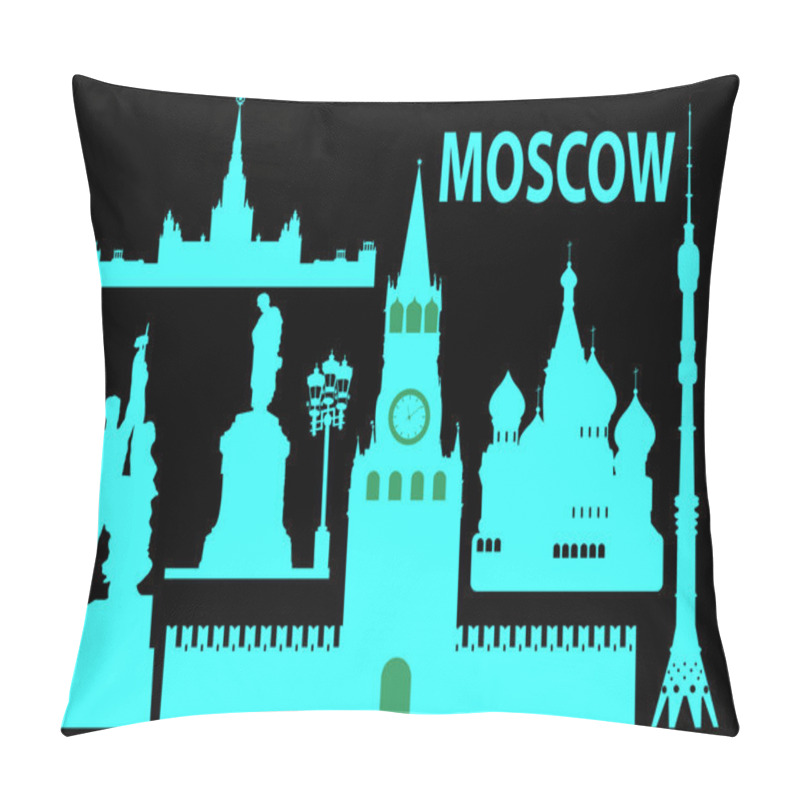 Personality  Moscow Skyline And Simbols Pillow Covers