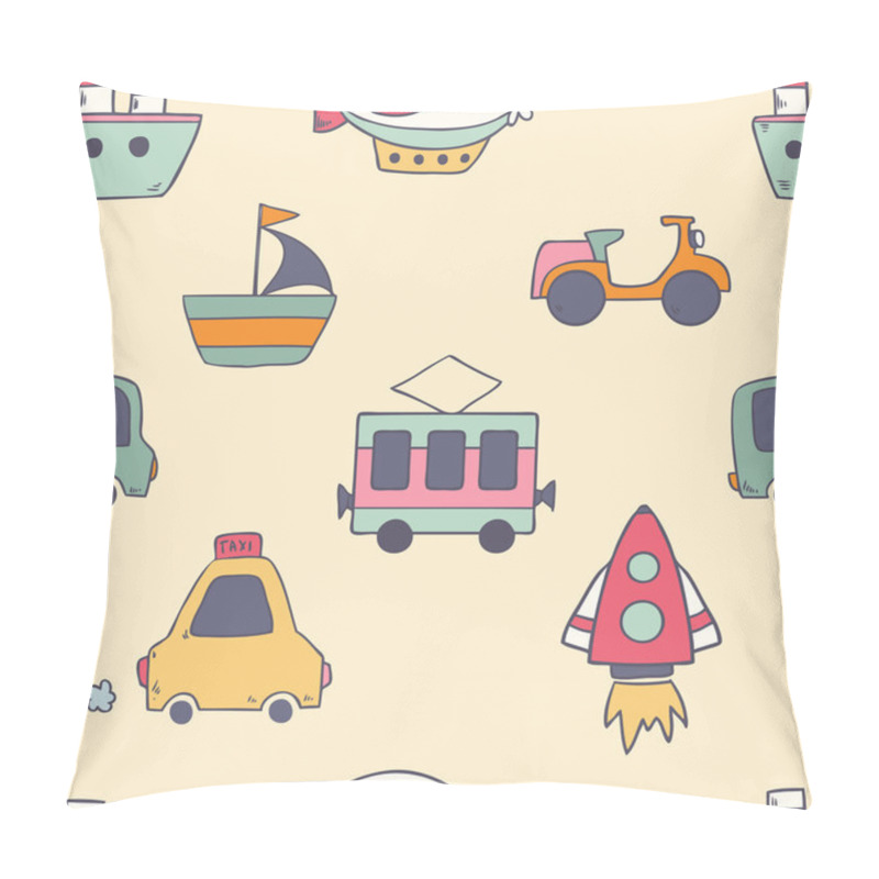 Personality  Pattern With Transportation Icons Pillow Covers