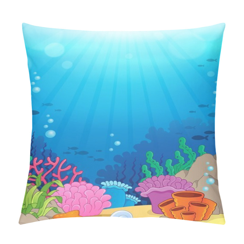 Personality  Ocean Underwater Theme Background 3 Pillow Covers