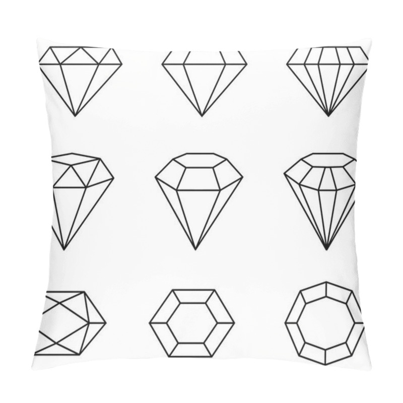 Personality  Big Collection Of Vector Geometric Crystals Shapes For Design Ideal For Icons Luxury Ornaments Logos And Badges Crowns Expensive Jewels Pillow Covers