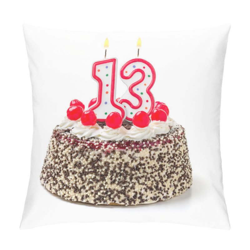 Personality  Birthday Cake With A Burning Candle Pillow Covers