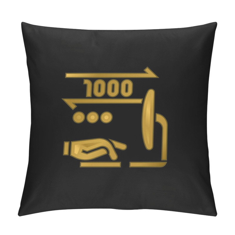 Personality  Binary Gold Plated Metalic Icon Or Logo Vector Pillow Covers