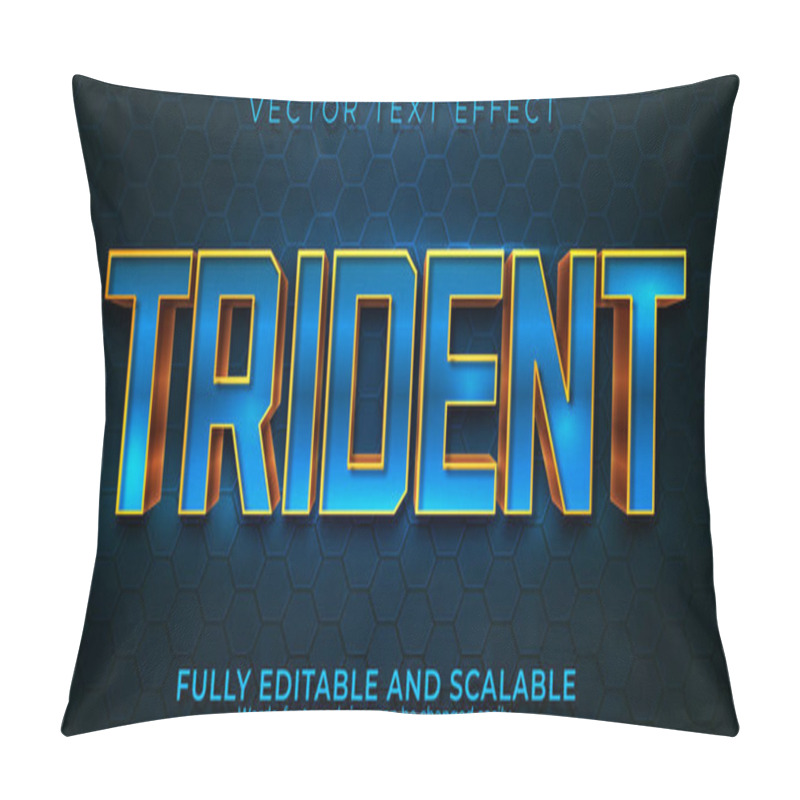 Personality  Editable Text Effect Trident, 3d Water And Ocean Font Style Pillow Covers