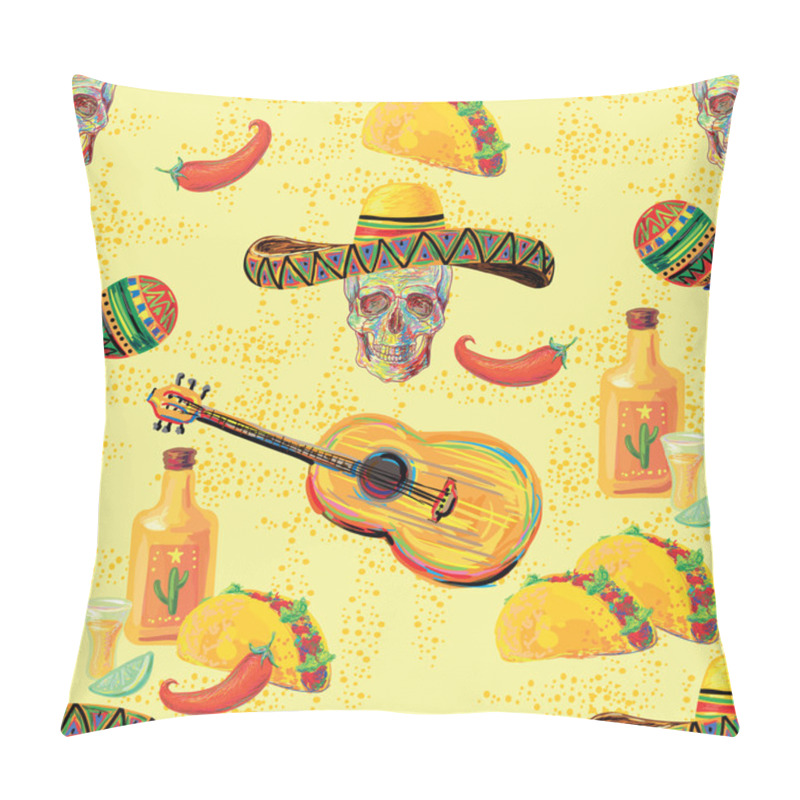 Personality  Mexican  Seamless Music Pattern Pillow Covers