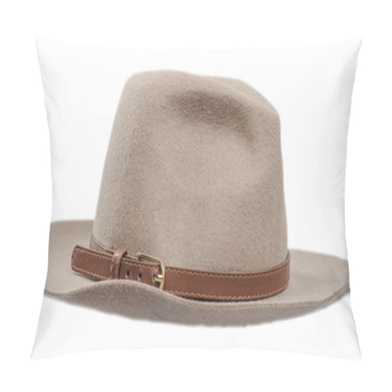 Personality  Men's Felt Hat On White Background Pillow Covers