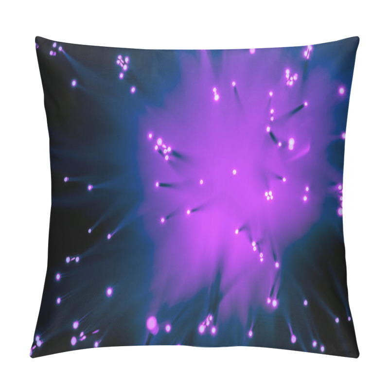 Personality  Top View Background Of Blurred Glowing Purple Fiber Optics  Pillow Covers