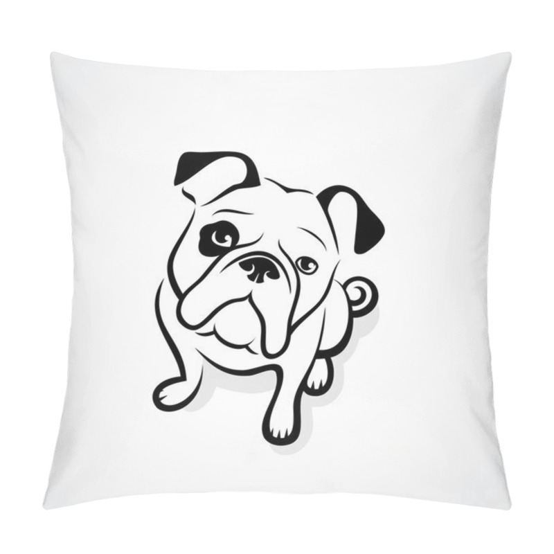 Personality  Bulldog Isolated On White Pillow Covers