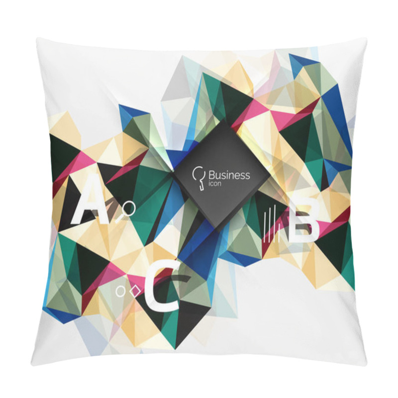 Personality  Polygonal Triangle Abstract Background With Infographics Pillow Covers