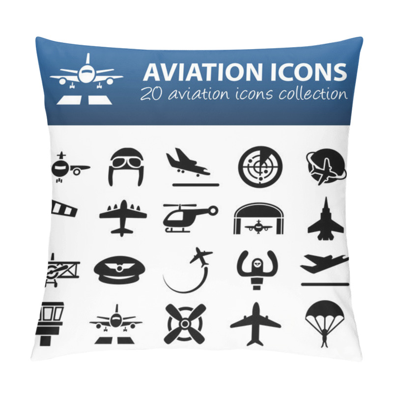 Personality  Aviation Icons Pillow Covers