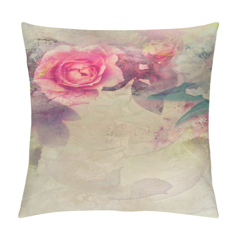 Personality  Romantic Pink Roses Background Pillow Covers