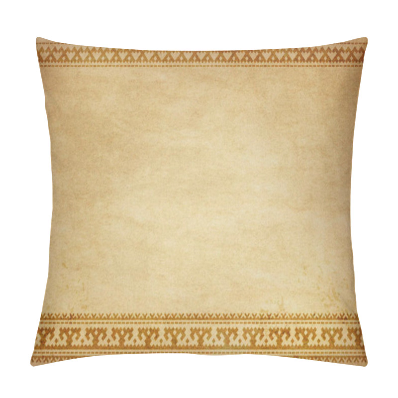 Personality  Piece Of Parchment With Ethnic Ornaments Of Northern Nations. Geometric Native Borders. Banner, Background With Copy Place. Pillow Covers