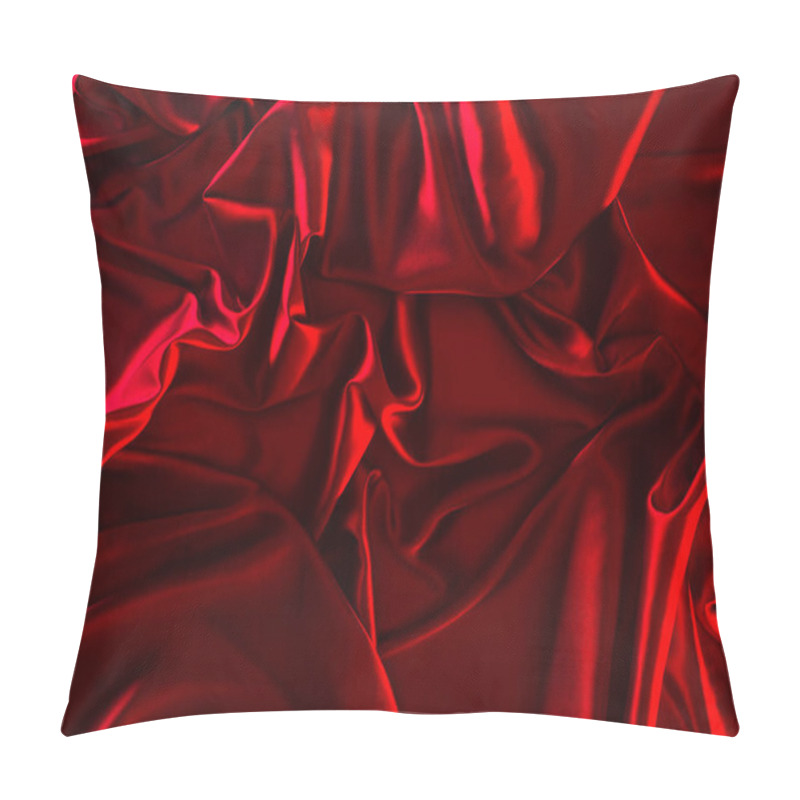 Personality  Red Shiny Silk Fabric Background Pillow Covers