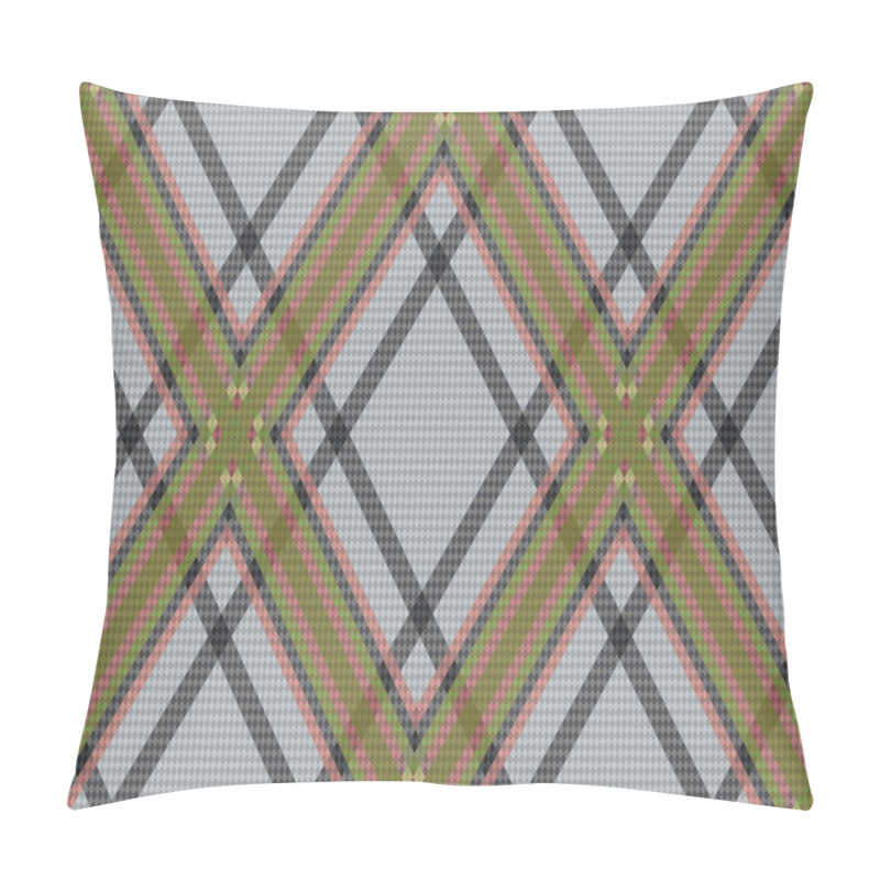 Personality  Rhombic Tartan Brown And Gray Fabric Seamless Texture Pillow Covers