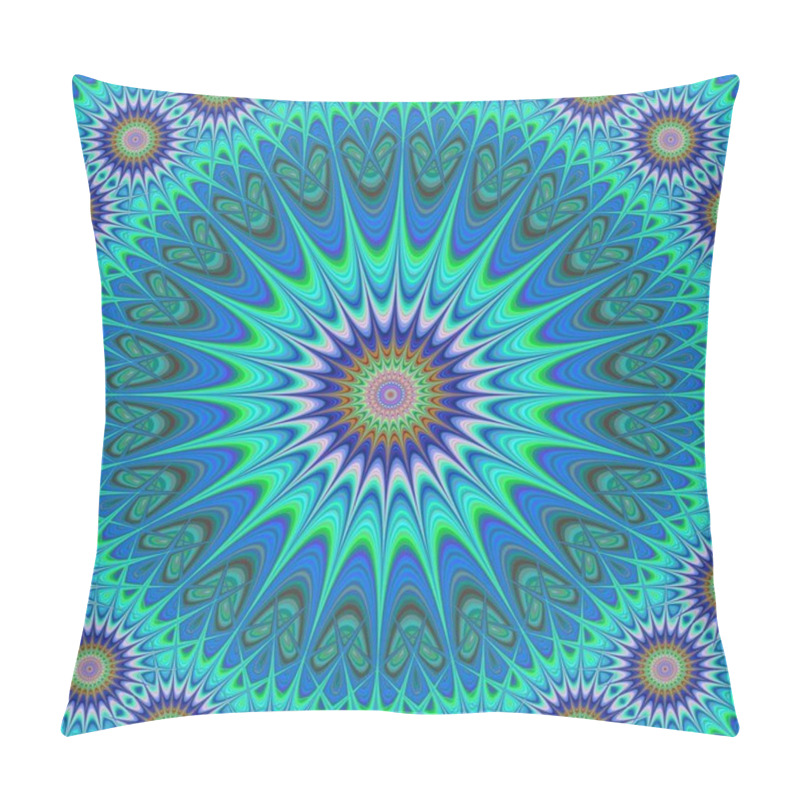 Personality  Blue Mandala Ornament Vector Background Design Pillow Covers