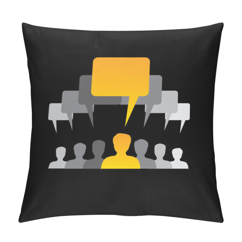 Personality  Team Of Employees Communicate, Discuss & Interact - Concept Vect Pillow Covers