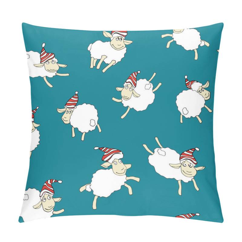 Personality  Perfect For Holiday Themed Digital Projects Like Fabric, Gift Wrap, Or Greeting Cards. The Funny, Playful Flying Sheep In Striped Winter Hats Bring A Festive And Playful Touch To Any Design Project Pillow Covers