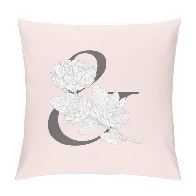 Personality  Vector Blooming Floral Ampersand Monogram And Logo Pillow Covers