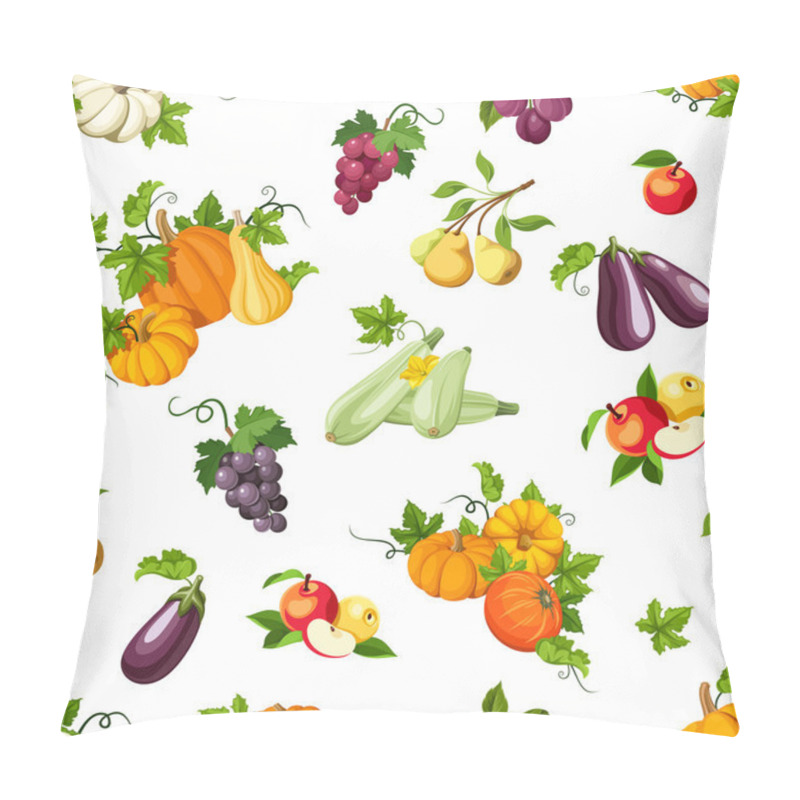 Personality  Seamless Pattern With Various Vegetables And Fruits. Vector Illustration. Pillow Covers