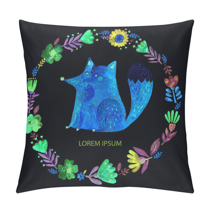 Personality  Cute Fox And Flowers Pillow Covers