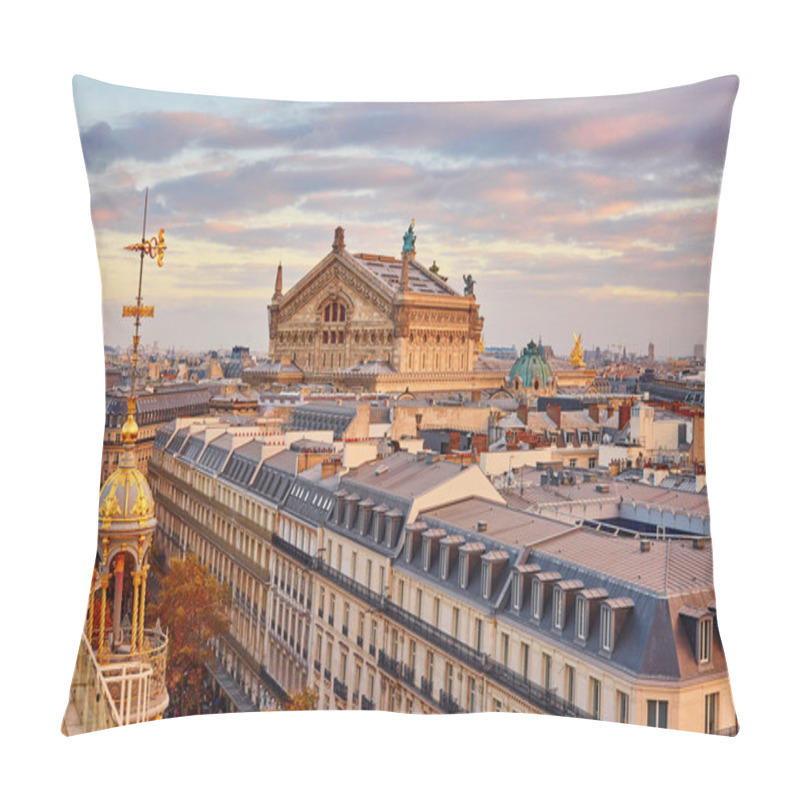 Personality  Parisian Skyline With Opera Garnier At Sunset Pillow Covers