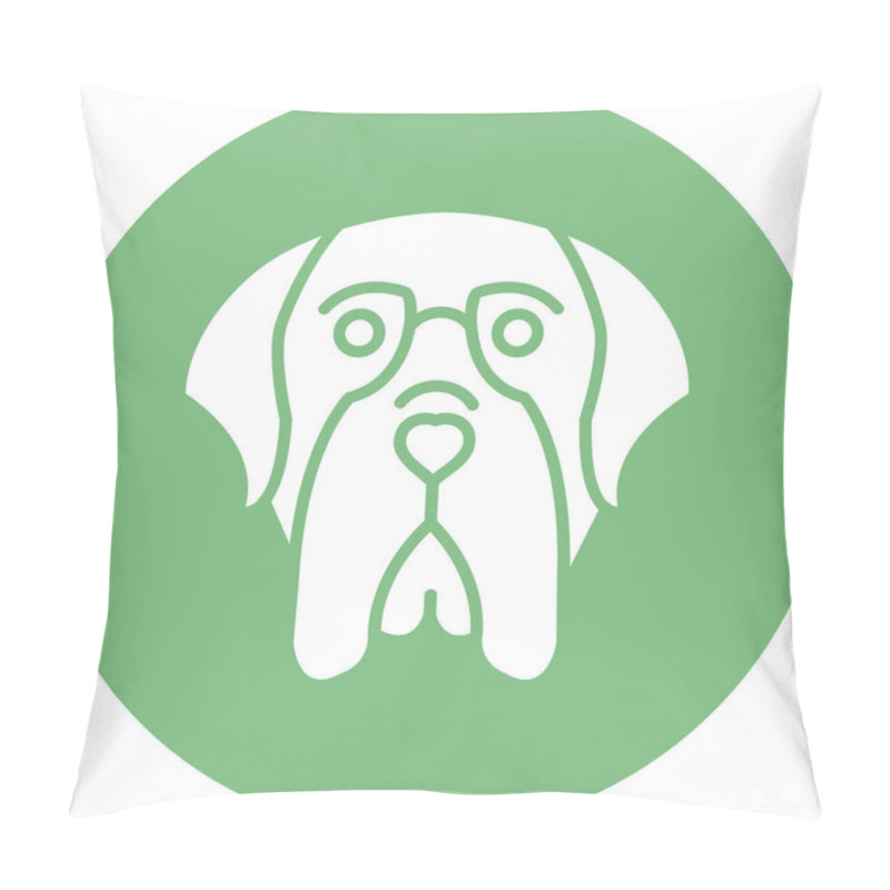 Personality  English Mastiff Dog Head Icon Vector Illustration Pillow Covers