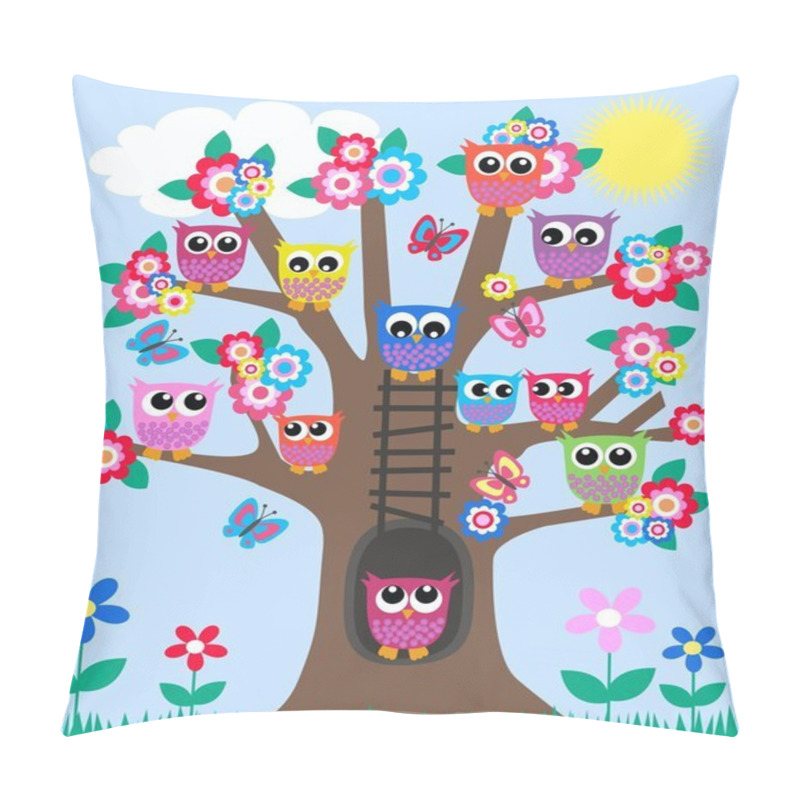 Personality  A Tree Full Of Owls Pillow Covers